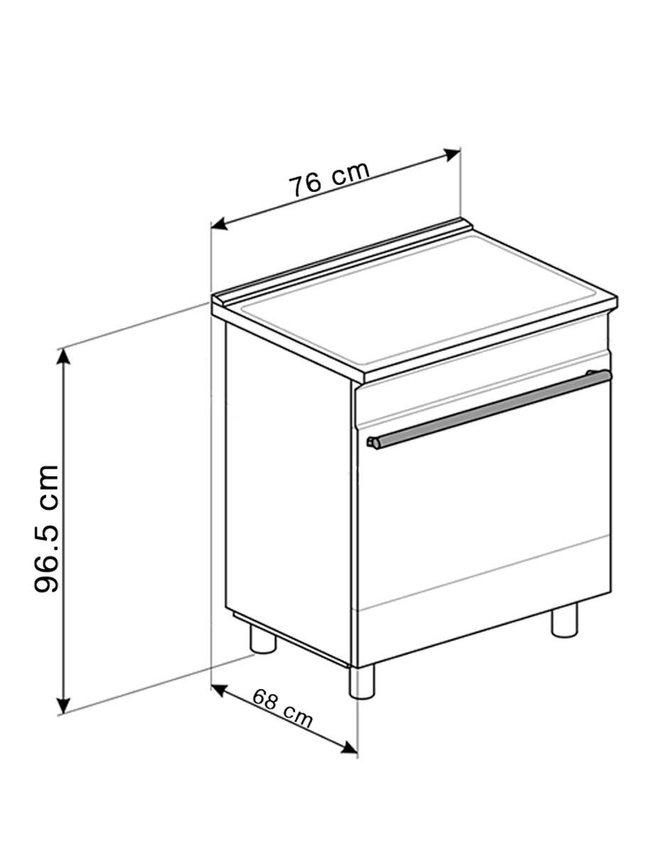 Estufa de piso a Gas natural/lp Smeg Professional 76 cm SPR30UGGX de 4 quemadores