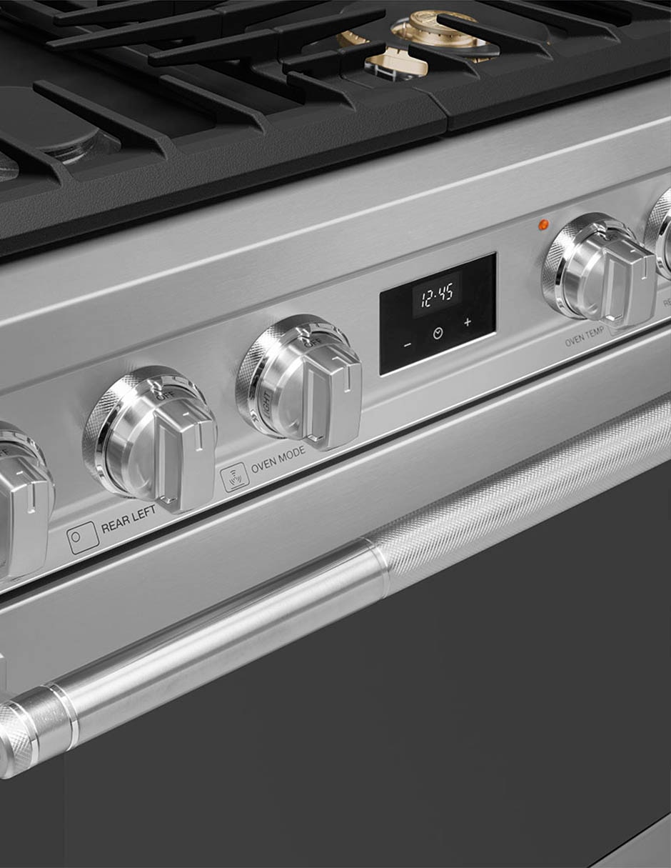 Estufa de piso a Gas natural/lp Smeg Professional 76 cm SPR30UGGX de 4 quemadores