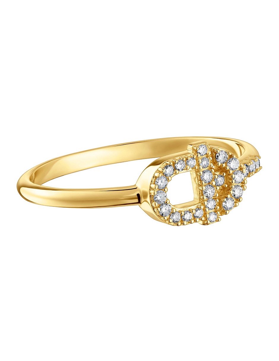 Anillo redondo Tous Manifesto de oro diamante pavé