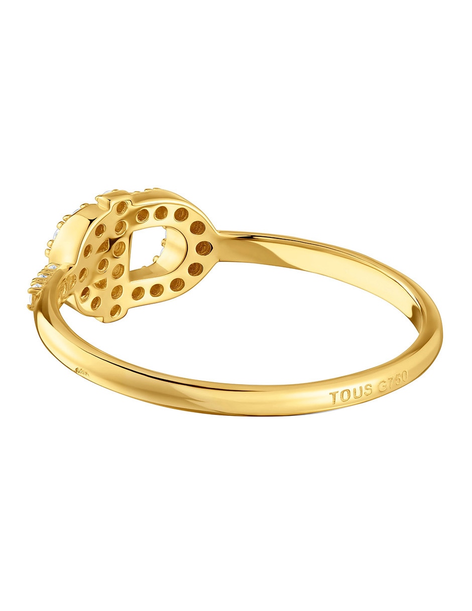 Anillo redondo Tous Manifesto de oro diamante pavé