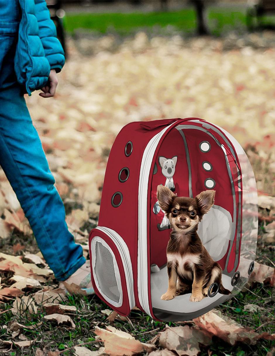 Mochila para mascota perro y gato poliéster 6