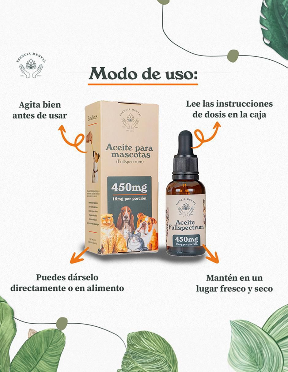 Aceite comestible para mascota