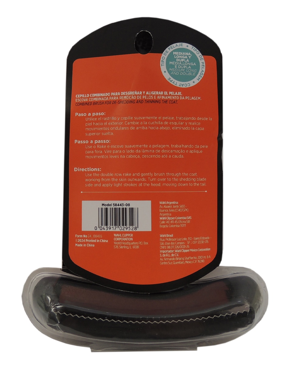 Deslanador de acero inoxidable para perro y gato