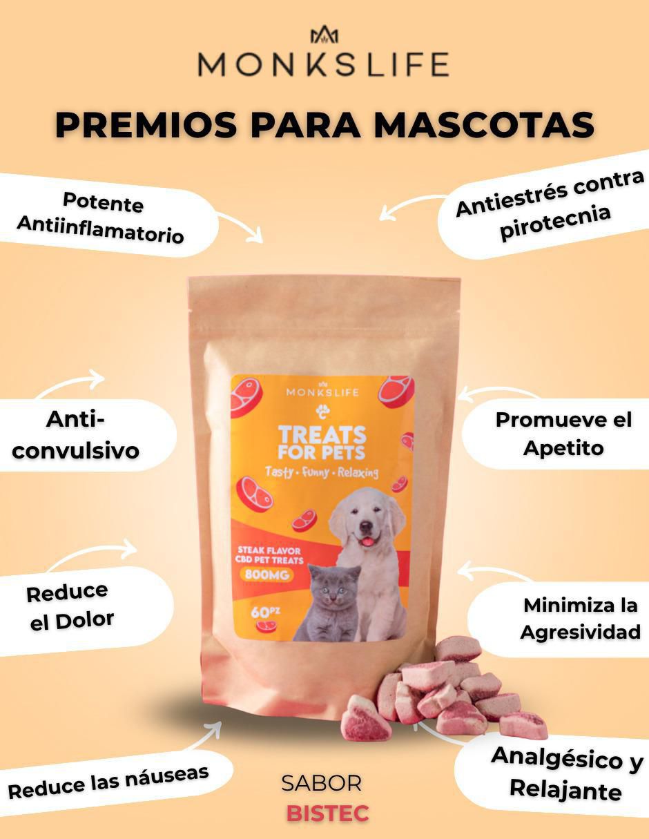 Calmante para mascota de res para perro y gato contenido 60 piezas