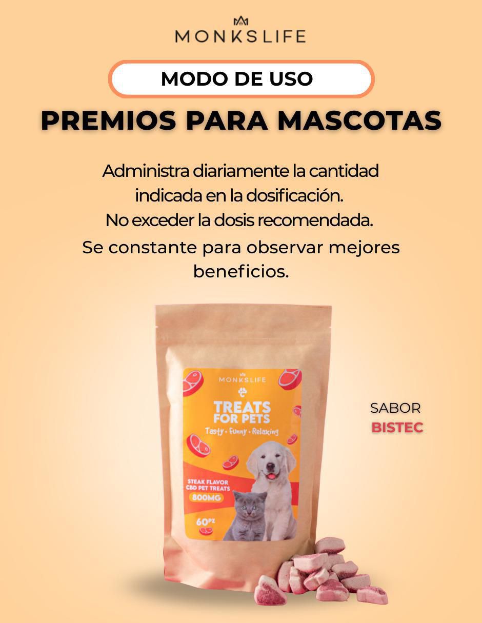 Calmante para mascota de res para perro y gato contenido 60 piezas