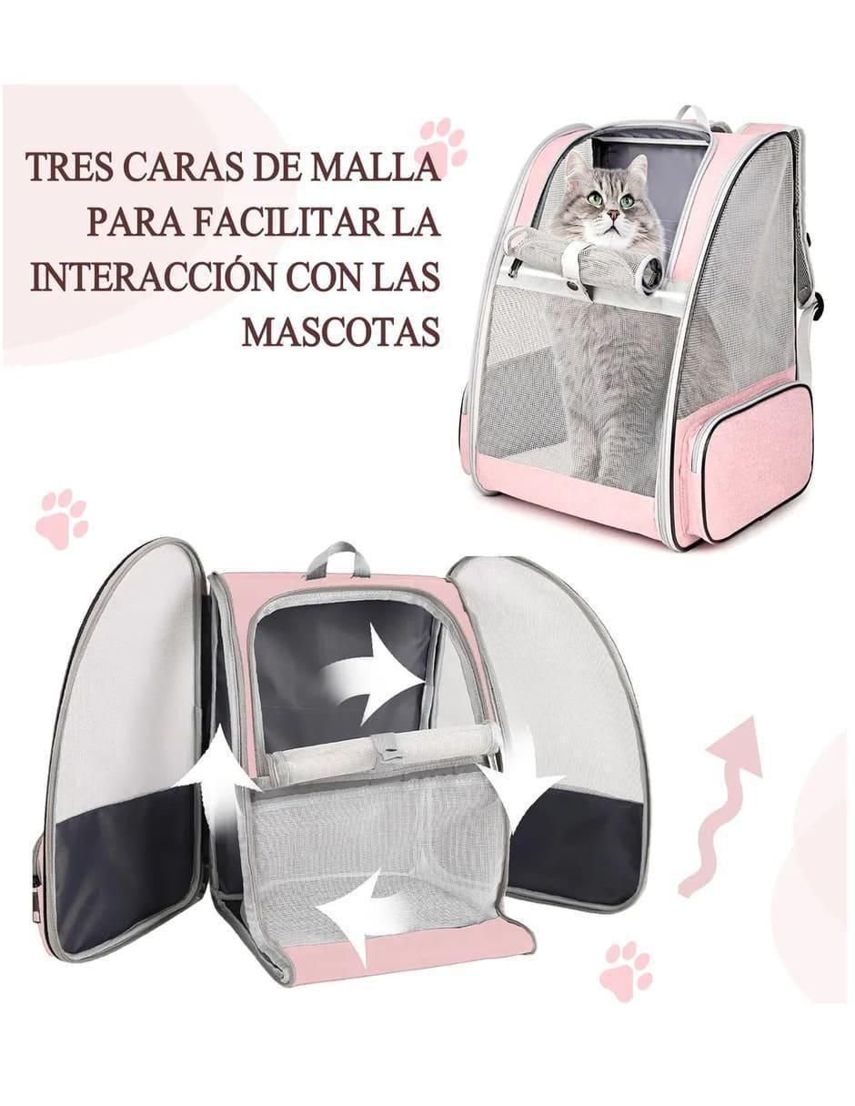 Mochila para mascota perro y gato tela 4