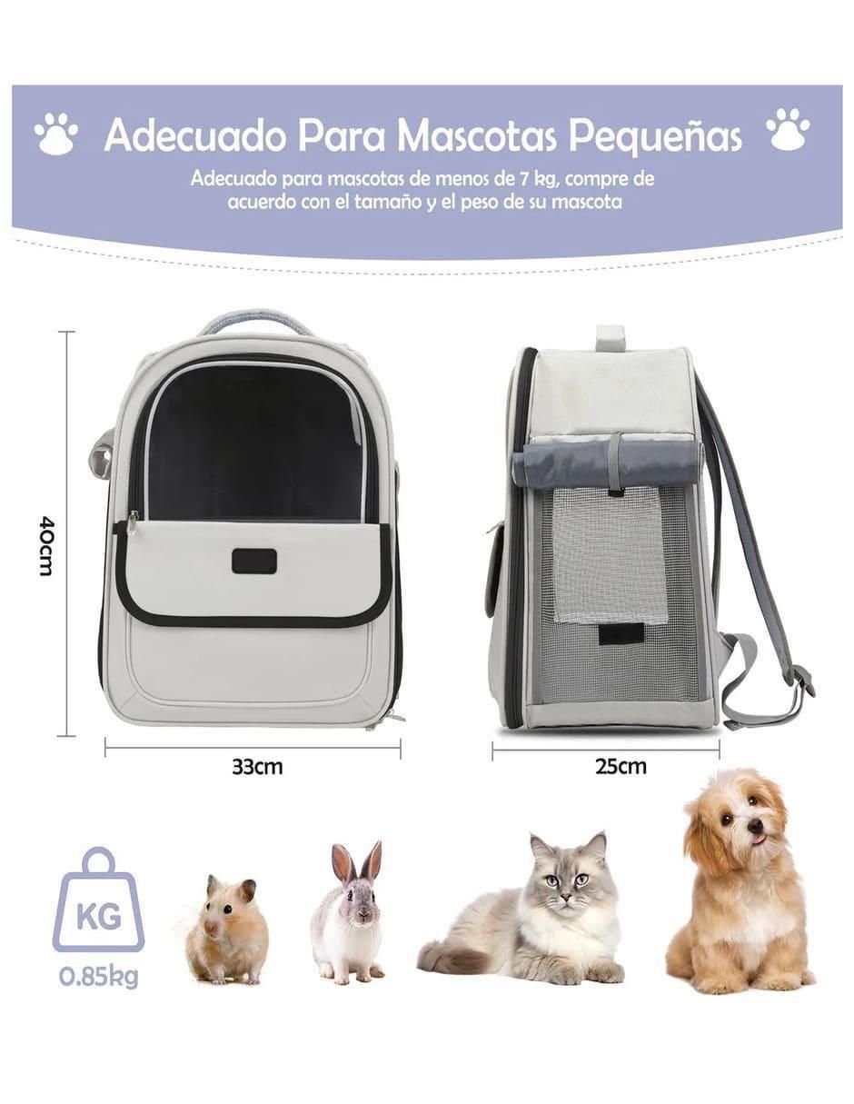 Mochila para mascota perro y gato tela 5