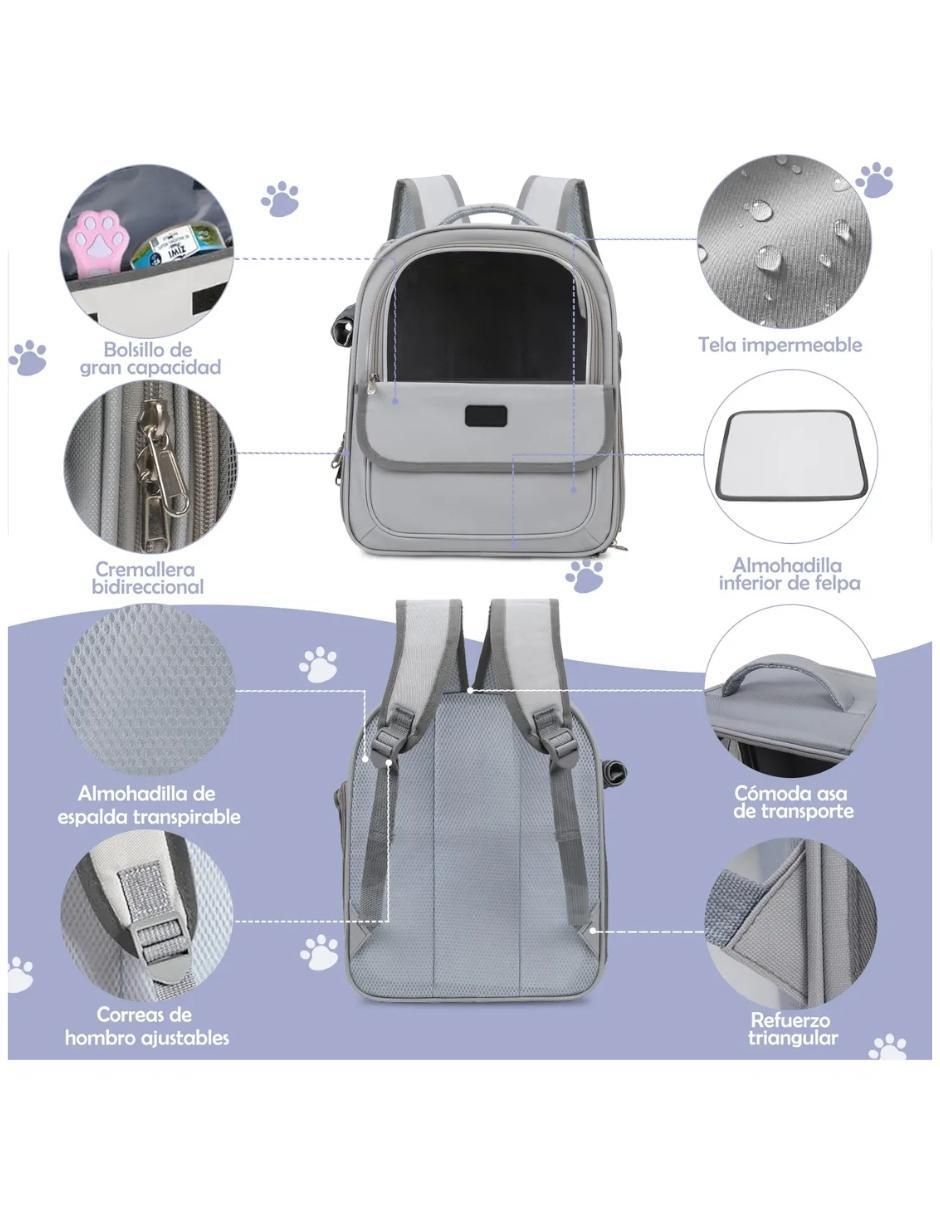 Mochila para mascota perro y gato tela 4