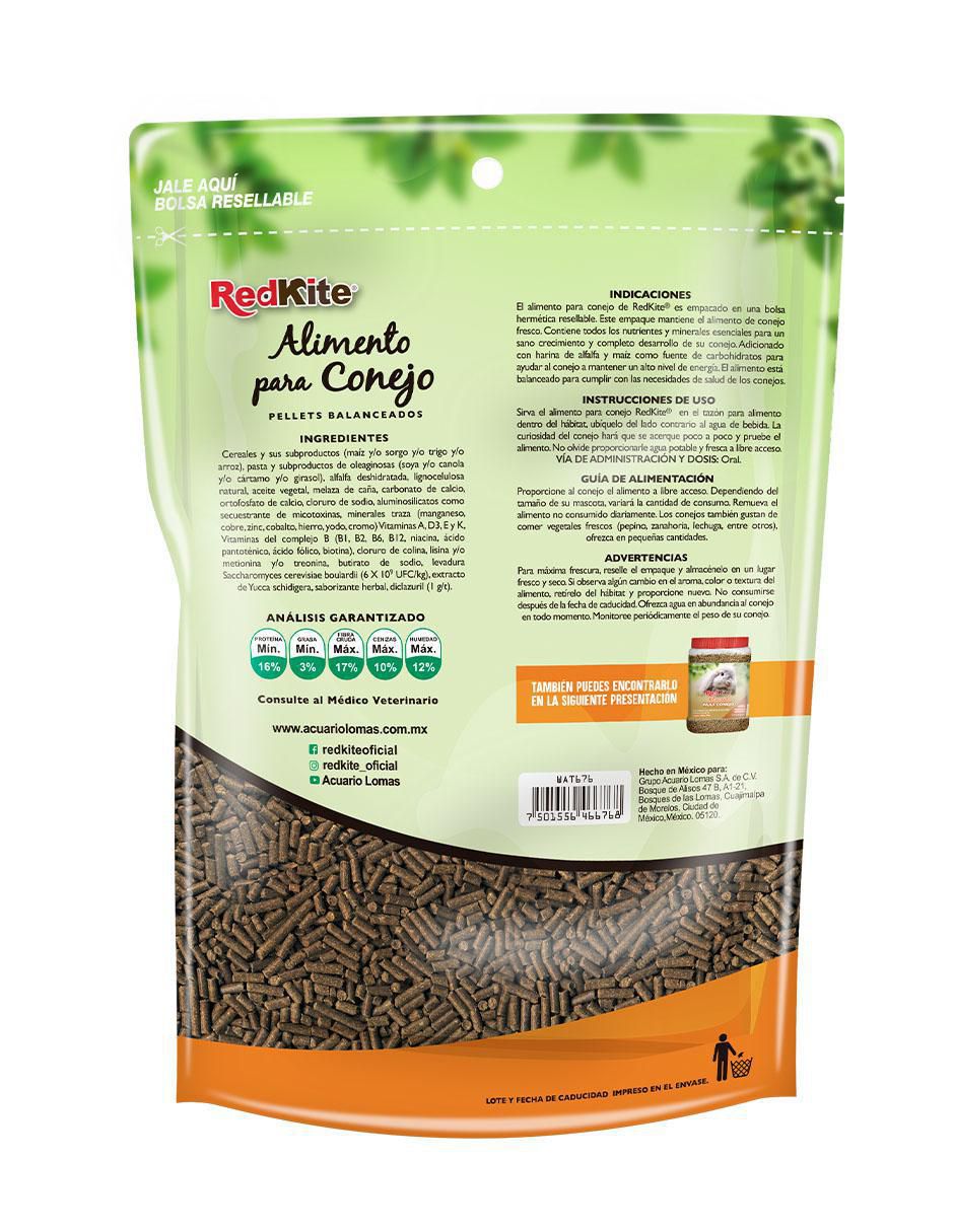 Pellet de verduras mixtas para conejo etapa adulto contenido 1.2 kg