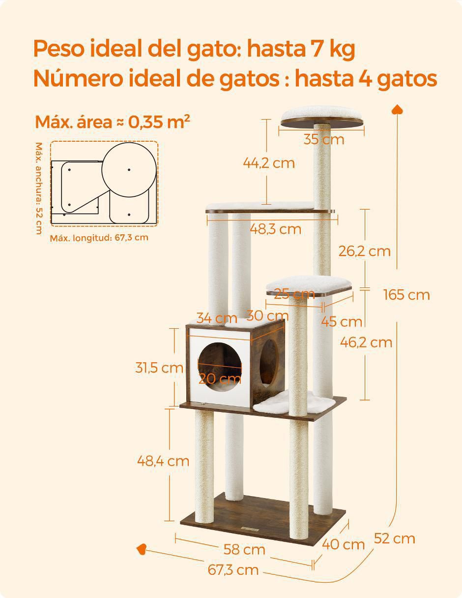 Mueble rascador para gato Songmics Home