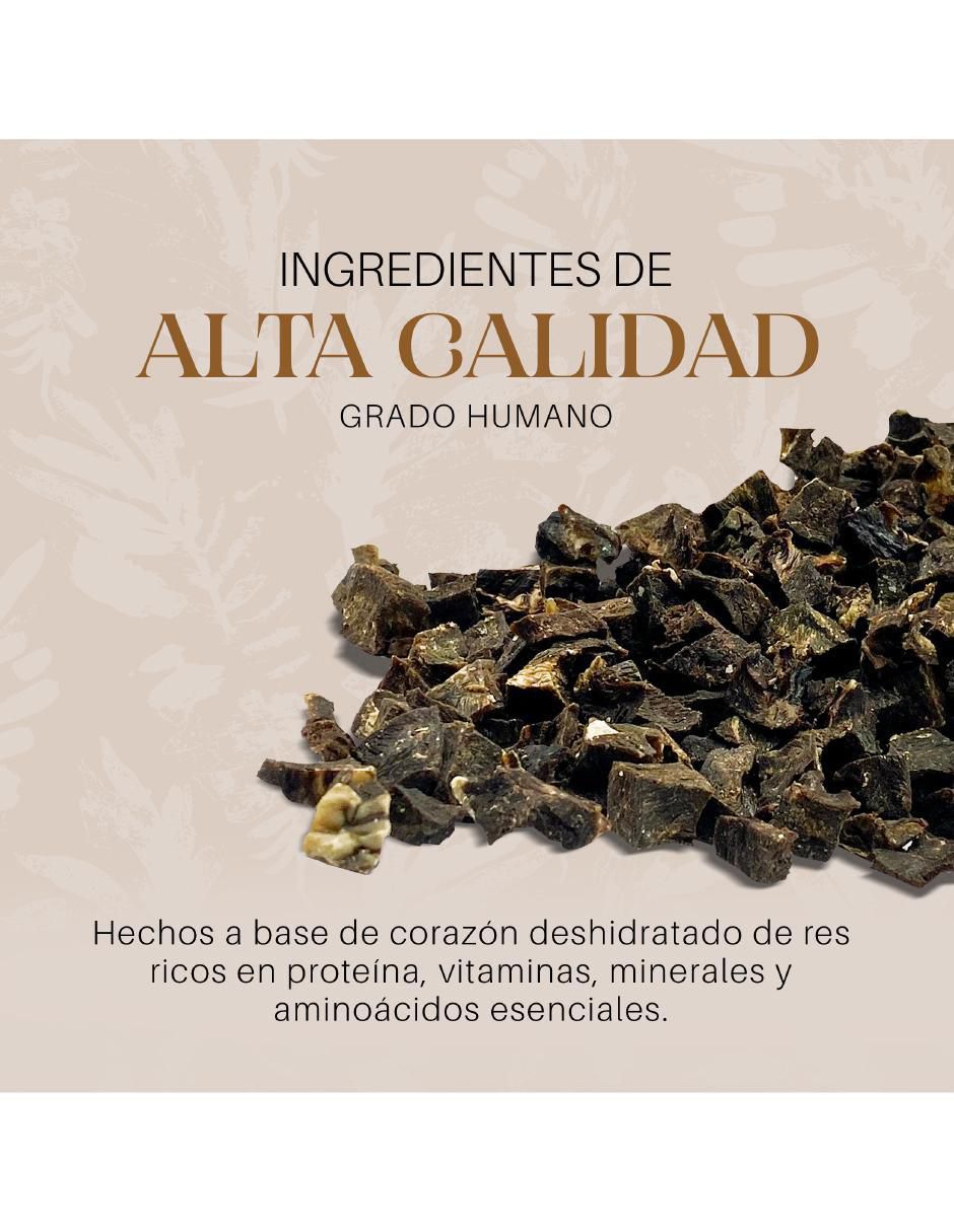 Calmante para mascota Aussie Prime de carne para perro contenido Premios de Corazon de Res Deshidratado 130 g