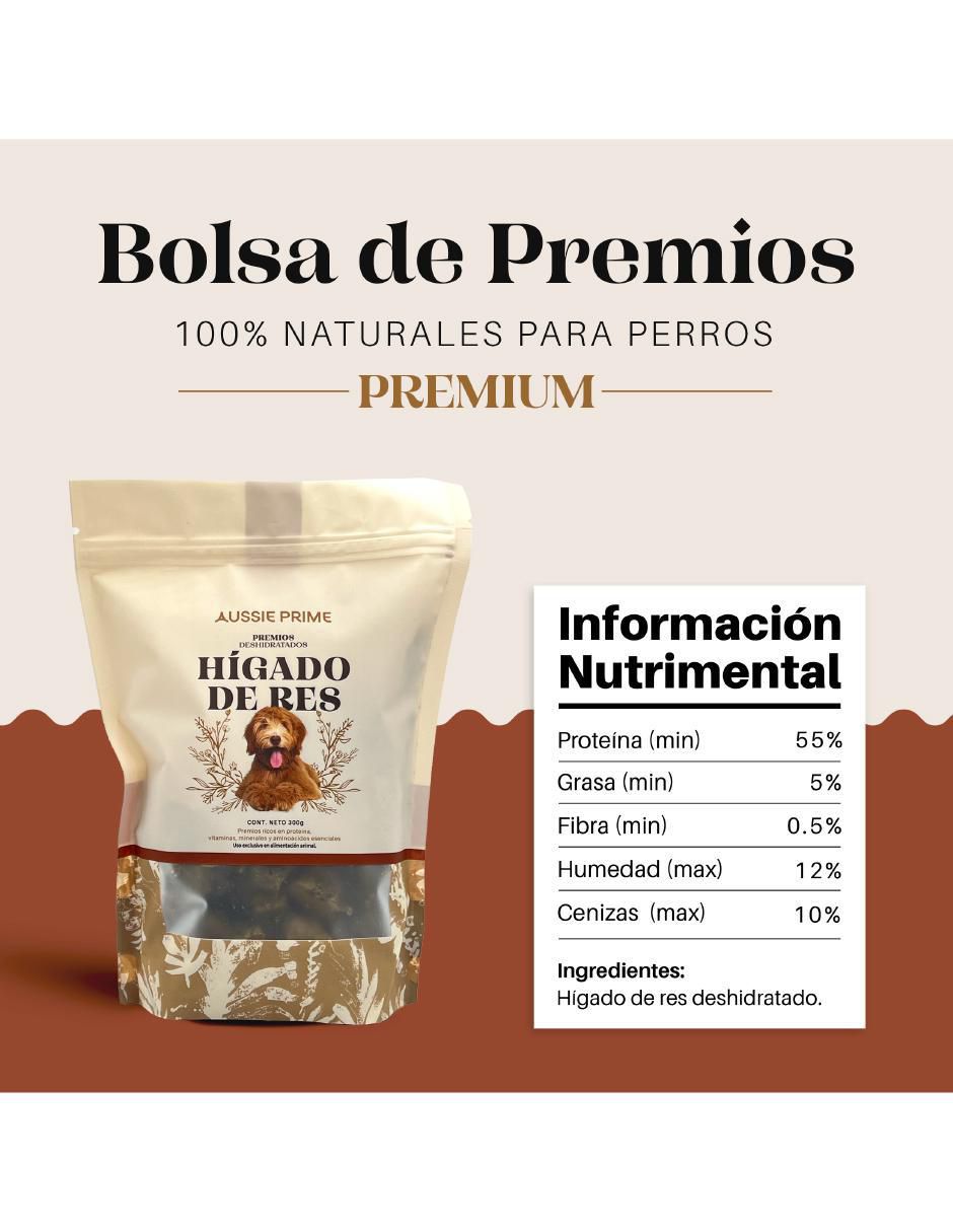 Calmante para mascota Aussie Prime de carne para perro contenido 300 g