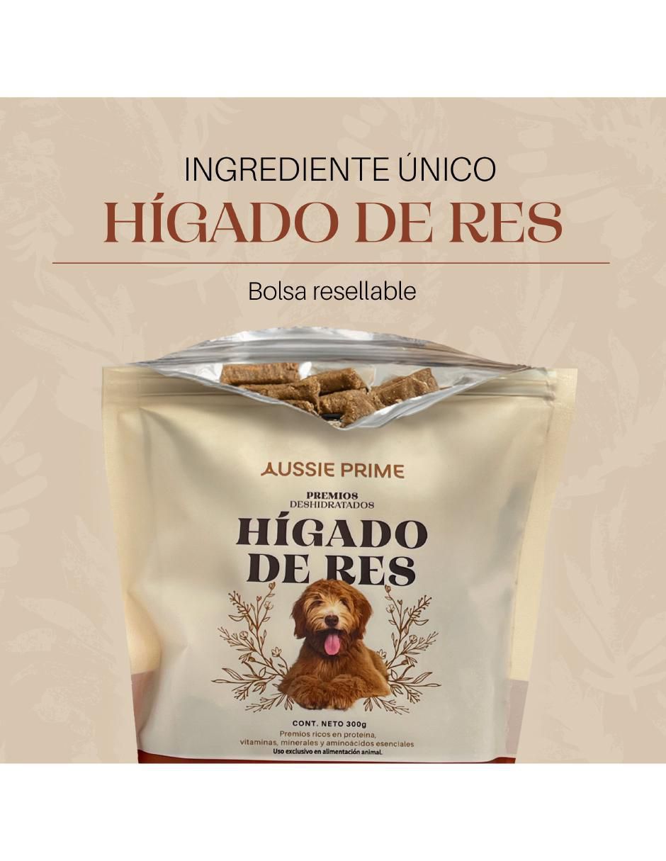 Calmante para mascota Aussie Prime de carne para perro contenido 300 g