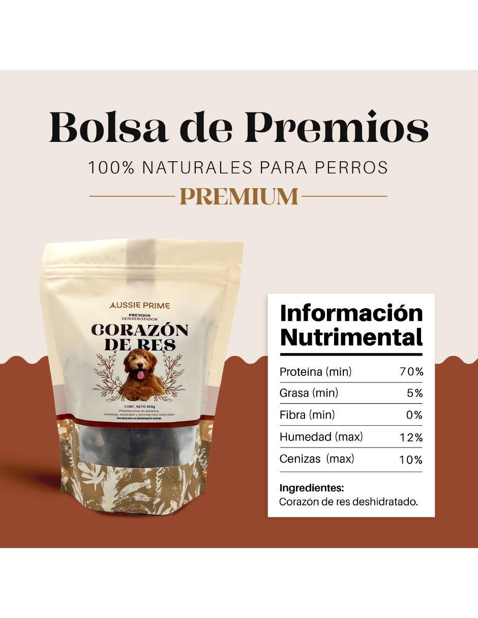 Calmante para mascota Aussie Prime de res para perro contenido 300 g