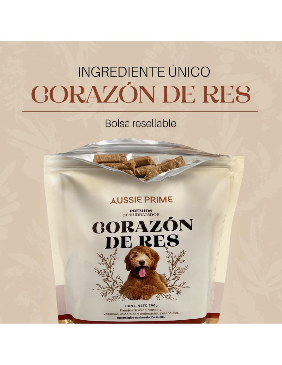 Calmante para mascota Aussie Prime de res para perro contenido 300 g