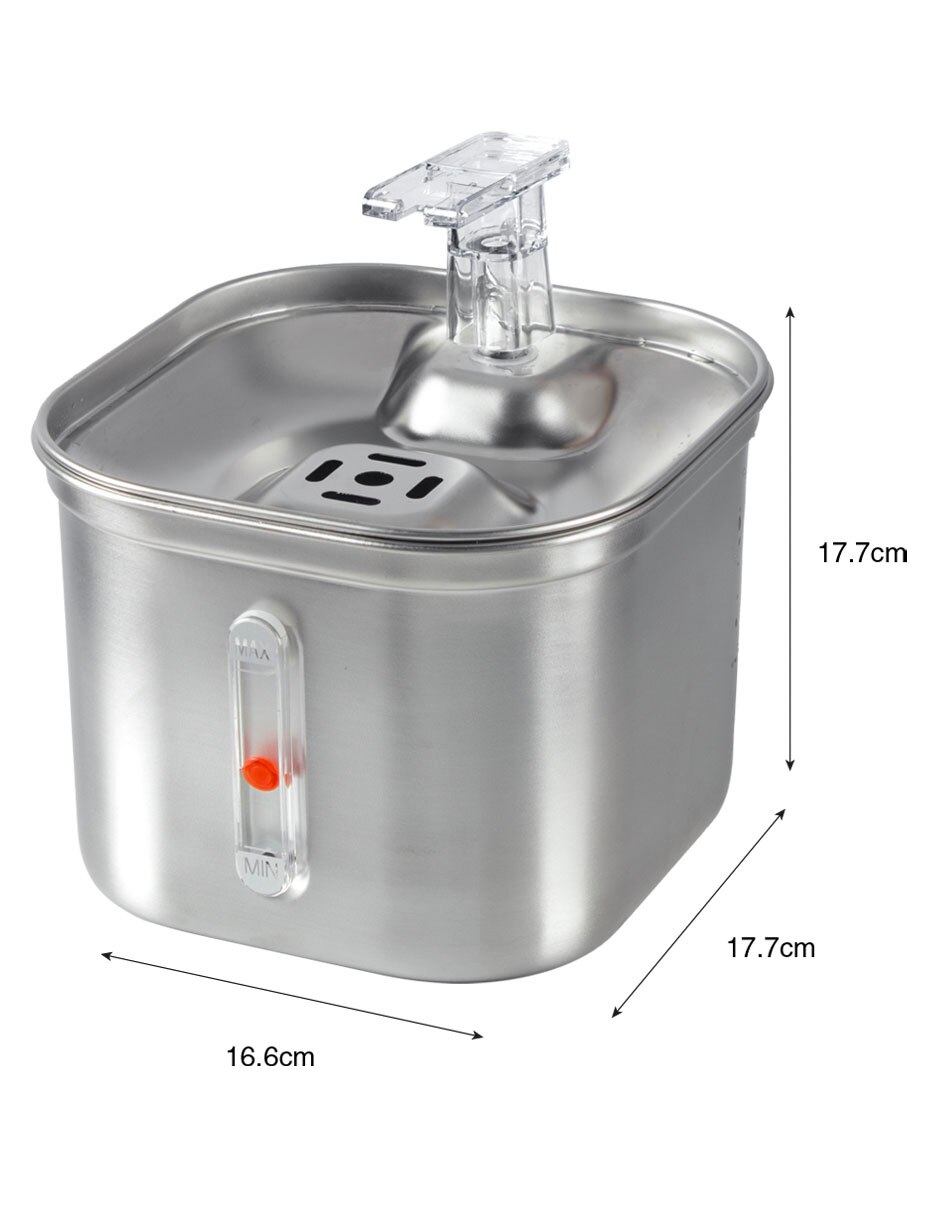 Bebedero AUTOMÁTICO ZOO, 2 L, PLATEADO 7