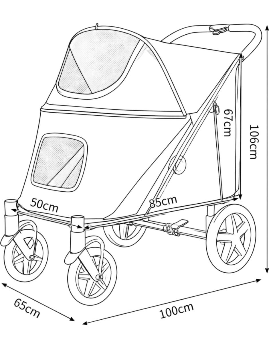 Carriola para perro y gato de poliester 12