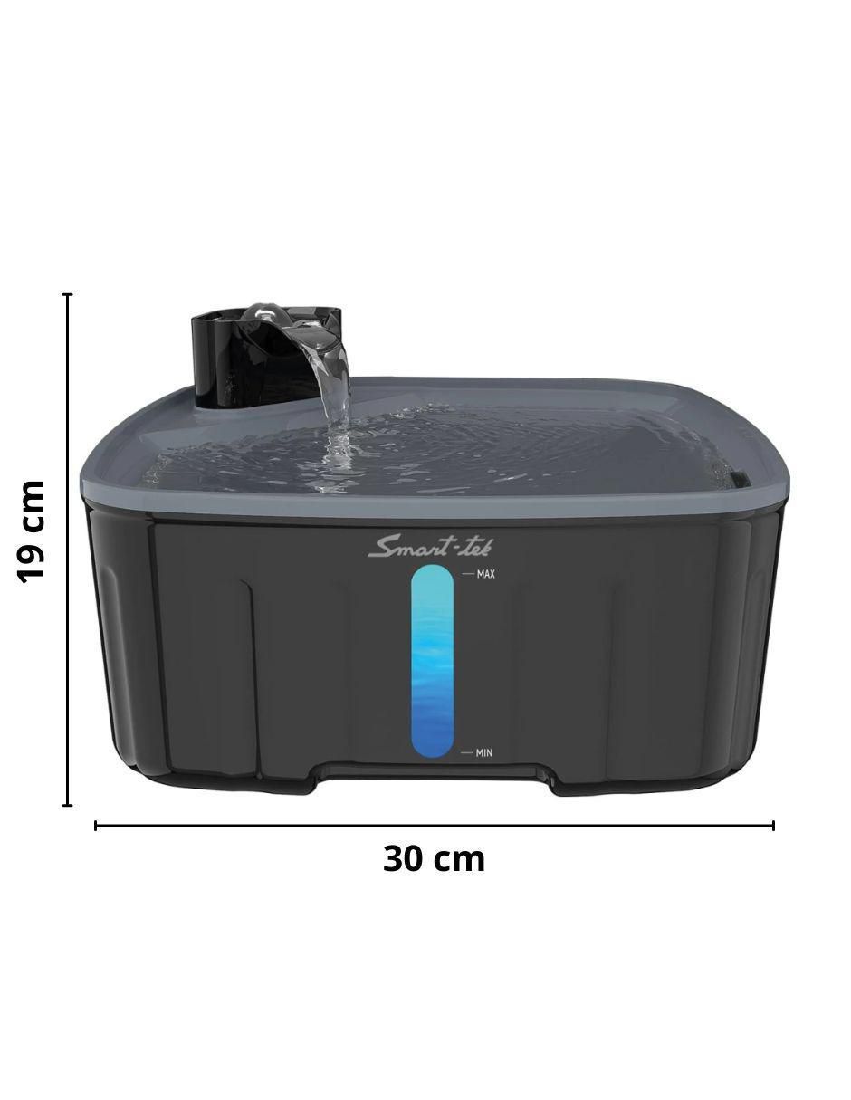 "bebedero" transparente "para" perro y gato smart-tek g