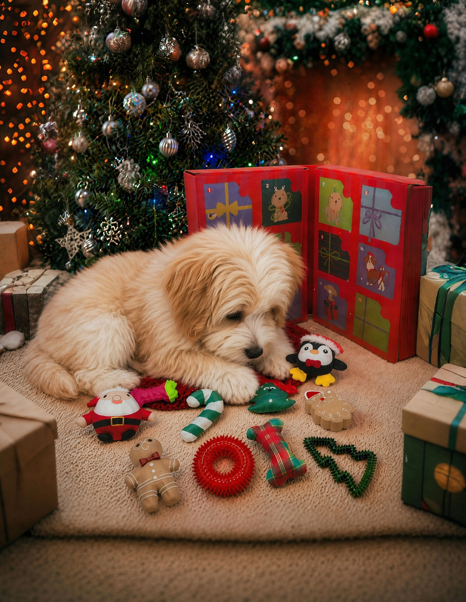 Kit de juguetes adviento para perro Navidad 6