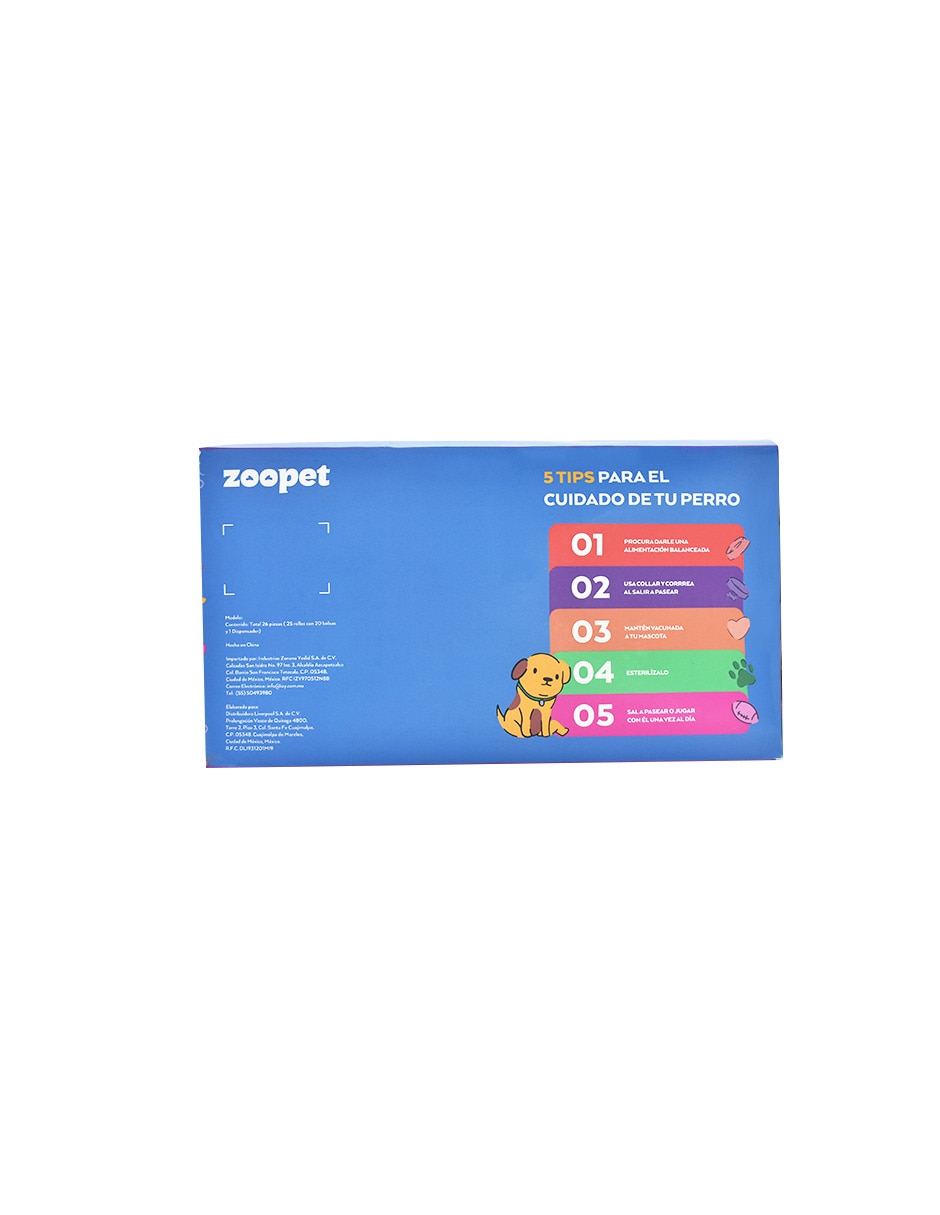 Bolsa de desechos higiene perro zoopet para perro