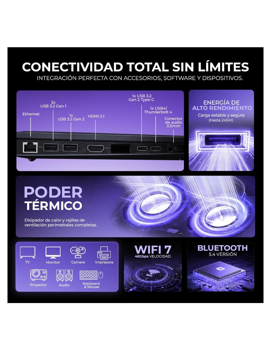 Laptop gamer legion 5 16iax10 16 pulgadas wqxga intel core ultra 9 nvidia geforce rtx 5060 64 gb ram 1 tb 3