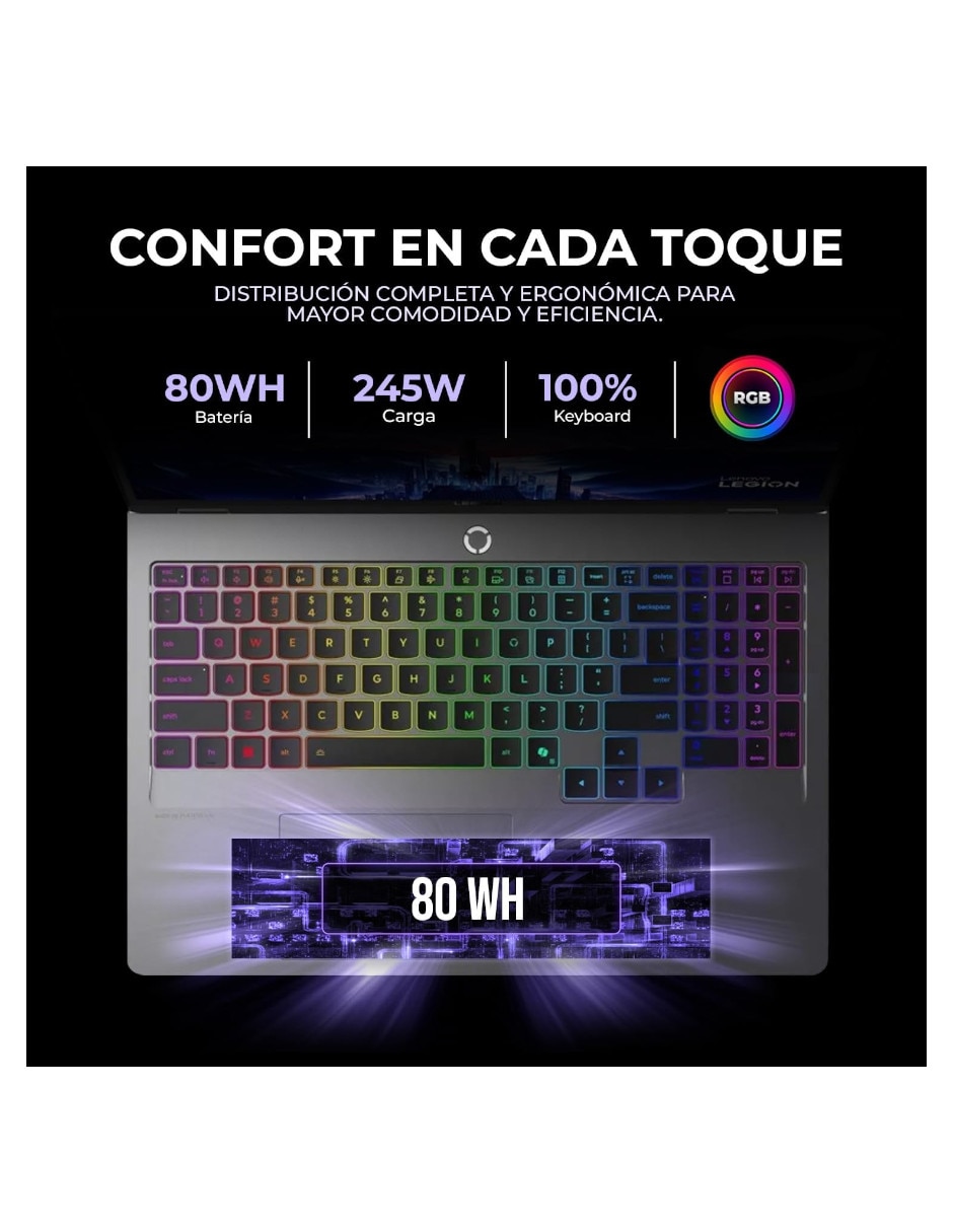 Laptop gamer legion 5 16iax10 16 pulgadas wqxga intel core ultra 9 nvidia geforce rtx 5060 64 gb ram 1 tb 6