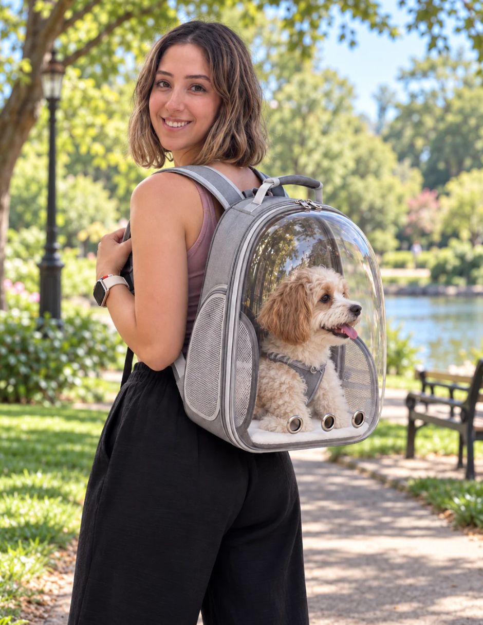 Mochila para perro y gato de plástico